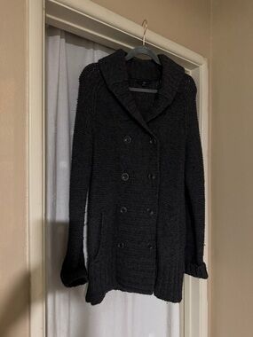 GAP Black Double-Breasted Shawl Collar Cardigan